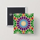 イスラム幾何学模様ボタン 缶バッジ (正面&裏面)