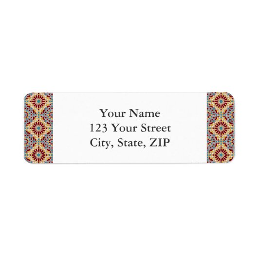 イスラム幾何学模様差出人住所ラベル ラベル (正面)