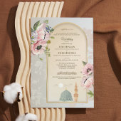 イスラム式結婚式の招待状 ピンクのアクリル製招待状 アクリル招待状