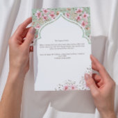 イスラム式結婚式の招待状 - 水彩花柄アート 招待状