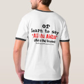 イスラム教についてまたは学んで下さい Tシャツ (裏面フル)