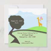 イスラム教のアキカ赤ちゃんの招待状 ビスミラ・キリン 招待状 (裏面)