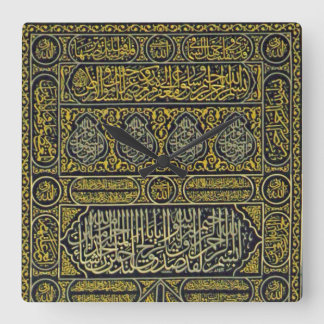 イスラム教のイスラム教のイスラム教のアラビア書道のメッカ巡礼Kaaba スクエア壁時計