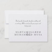 イスラム教のイスラム教のダマスク織は結婚式の婚約感謝していしています サンキューカード (裏面)