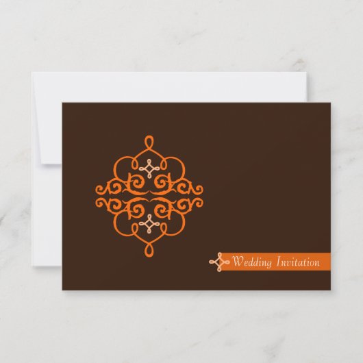 イスラム教のイスラム教の結婚式の婚約のダマスク織 招待状 (正面)