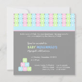 イスラム教のイスラム教のAqeeqah Aqiqahのかわいい煉瓦bismillah 招待状 (裏面)