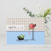 イスラム教のイスラム教のBismillah Aqiqahのひな鳥愛 招待状 (スタンド正面)