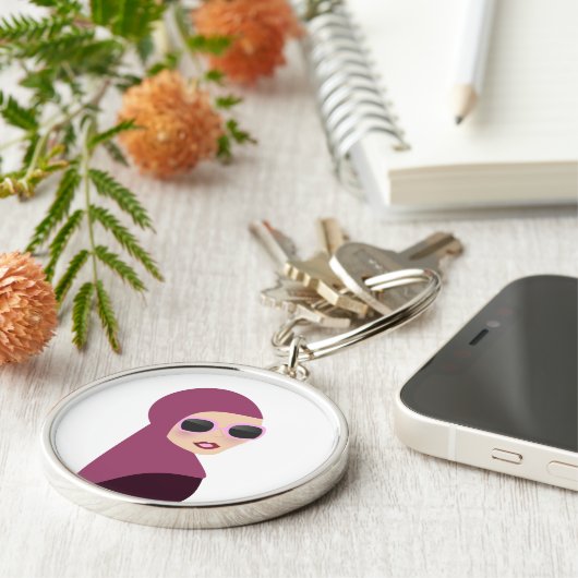 イスラム教のスカーフのmuslimaのhijabの女性スタイル キーホルダー (側面)