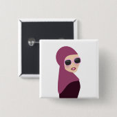 イスラム教のスカーフのmuslimaのhijabの女性スタイル 缶バッジ (正面&裏面)