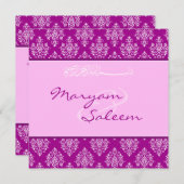 イスラム教のダマスク織のbismillahの結婚式招待状カード 招待状 (正面/裏面)