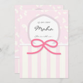 イスラム教のベビーのAqiqahの誕生の招待のベッドのピンク 招待状 (正面/裏面)