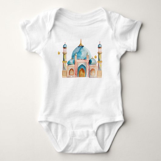 イスラム教のボディスーツTシャツ ベビーボディスーツ (正面)