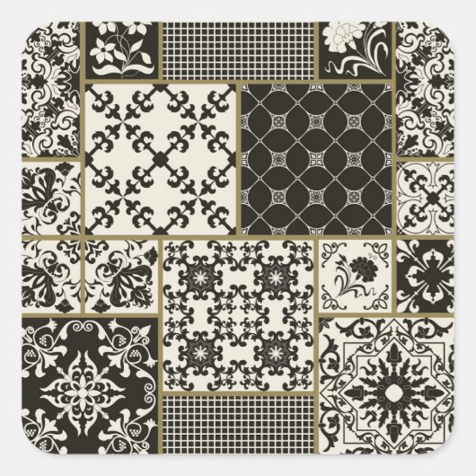 イスラム教のマジョリカタイルのモチーフ。 スクエアシール (正面)