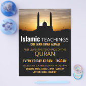 イスラム教のモスク教えのシルエット広告 チラシ (シングル)