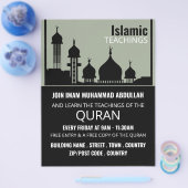 イスラム教のモスク教えシルエット広告 チラシ (シングル)