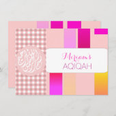 イスラム教の女の子ピンク·アキカ·イスラム教 招待状 (正面/裏面)