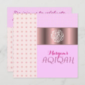 イスラム教の女の子ピンク·アキカ·イスラム教 招待状 (正面/裏面)