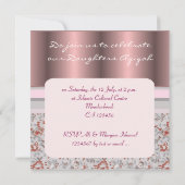 イスラム教の女の赤ちゃんのピンクのaqiqahの写真 招待状 (裏面)