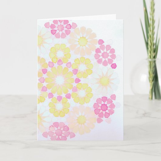 イスラム教の幾何学の挨拶状は「上がりました」 カード (正面)