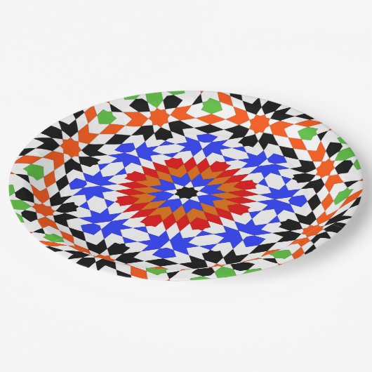 イスラム教の幾何学的なパターン ペーパープレート (アングル)