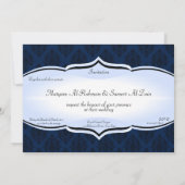 イスラム教の結婚式のエンゲージメント　ビスミラ　ロイヤルブルー 招待状 (裏面)