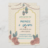 イスラム教の結婚式招待状アート 招待状 (正面/裏面)