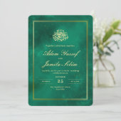 イスラム教の結婚式招待状、エメラルドグリーンの結婚式 招待状 (スタンド正面)