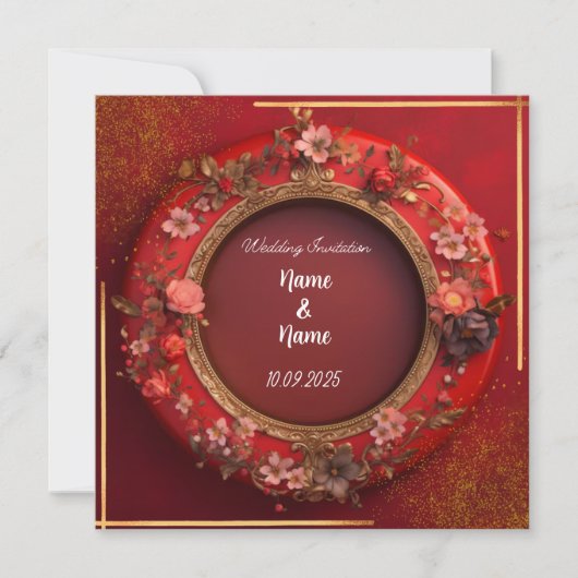 イスラム教の結婚式招待状 招待状 (正面)