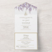 イスラム教の結婚式 ニカーフ ウェリーマ フラワー オールインワン招待状 (内側)