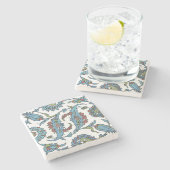 イスラム教の花のセラミックタイル#1の石造りのコースター ストーンコースター (横)