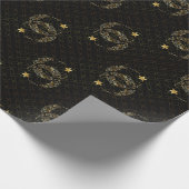 イスラム教の花の月および星 ラッピングペーパー (角)