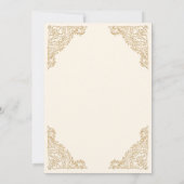 イスラム教の花枠付きクリームとゴールドの結婚式の招待状 招待状 (裏面)