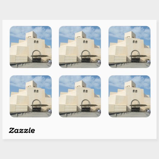 イスラム教の芸術の博物館、カタールの写真のステッカー スクエアシール (シート)