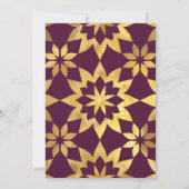 イスラム教の華美ブルゴーニュ結婚ーの枠 招待状 (裏面)