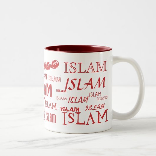 イスラム教の複数フォントマグ(赤い) ツートーンマグカップ (右)