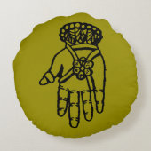 イスラム教の記号: Hamsa ラウンドクッション (裏面)
