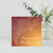 イスラム教の赤いビスマillahウェディング招待状カード 招待状 (スタンド正面)