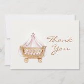 イスラム教の赤ちゃんの女の子のアクィカのお礼カード サンキューカード (正面)