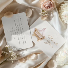 イスラム教の赤ちゃんの女の子のアクィカのお礼カード サンキューカード