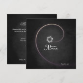 イスラム教の赤ちゃんの誕生を祝うアキーカの夜、黒い星が輝く 招待状 (正面/裏面)