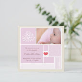 イスラム教の赤ちゃんアキカのお知らせ招待状 女の子 招待状 (スタンド正面)