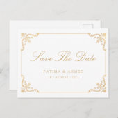 イスラム教の金ゴールドが日付を保存 案内ポストカード (正面/裏面)