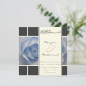 イスラム教の青のバラの結婚式の婚約のイスラム教の招待 招待状 (スタンド正面)