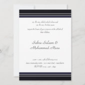 イスラム教の黒い花のイスラム教の結婚式招待状 招待状 (裏面)