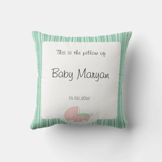イスラム教のAqeeqahのベビーの名前のAqiqahのイスラム教のイスラム教 クッション (裏面)