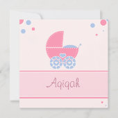 イスラム教のAqiqaの招待のbismillahのベビー 招待状 (正面)