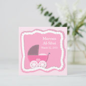 イスラム教のAqiqahのベビーの招待のbismillahのイスラム教 招待状 (スタンド正面)