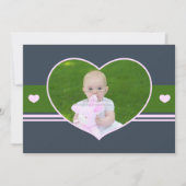 イスラム教のAqiqah Aqeeqahの写真の空色のハート 招待状 (正面)