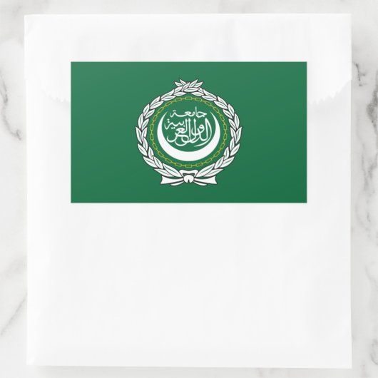 イスラム教アラブ連盟の国旗 長方形シール (バッグ)