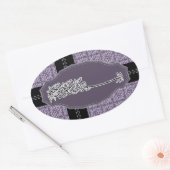 イスラム教イスラム教のダマスクビスミラのバスマラ紫 楕円形シール (封筒)